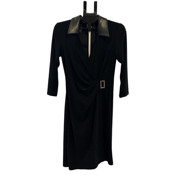 NWT Anne Klein Black Collared Dress Women's size 10 - Picture 1 of 5